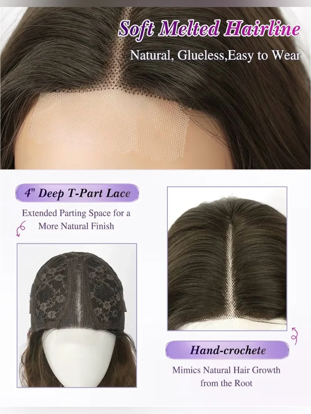 Ash Brown Blonde Highlight T Part Lace Wig for Women